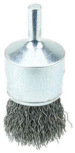 Weiler 36248 Vortec Pro Stem Mtd Crimped Wire End Brushes, 1 In Dia, .014 Wire