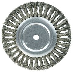 Weiler 36279 Vortec Pro Knot Wire Wheel, 8 In Dia, .023 In Carbon Steel Wire, 6,000 Rpm