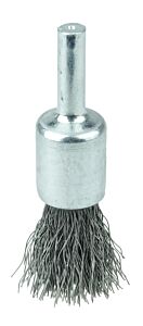 Weiler 36282 Vortec Pro Stem Mtd Crimped Wire End Brushes, Carbon, 1/2 Dia, .0104 Wire