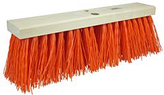 Weiler 42055 Street Brooms, 24 In Hardwood Block, 5 1/4 In Trim L, Orange Polypropylene Fill