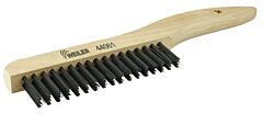 Weiler 44061 Shoe Handle Scratch Brushes, 10 In, 2 X 17 Rows, Steel Wire, Wood Handle