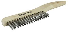 Weiler 44062 Shoe Handle Scratch Brushes, 10 In, 2X17 Rows, Stainless Steel Wire, Wood Handle