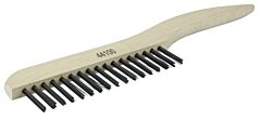 Weiler 44100 Shoe Handle Scratch Brush, 10 In, 1 X 17 Rows, Steel Wire Bristle, Wood Handle