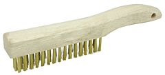 Weiler 44119 Plater'S Brushes, 10 In L, 4 X 18 Rows, Brass Wire, Curved Wood Handle