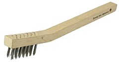 Weiler 44551 Small Hand Scratch Brush, 7-3/4 In, 3 X 7 Rows, Stainless Steel Bristle, Wood Handle