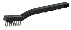 Weiler 44806 Small Hand Scratch Brushes, 7 1/2 In, Stainless Steel Wire, Plastic Handle