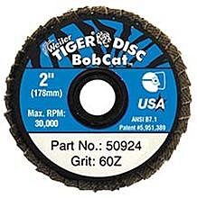 Weiler 50663 Tiger Disc Flat Style Flap Discs,4.5",40 Grit,7/8 Arbor,Phenolic Back,Alum Oxide