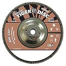 Weiler 50833 Tiger® Big Cat® High Density Flap Disc, 7 In, 40 Grit, 5/8 In-11 Unc Arbor, 8,600 Rpm, Type 27