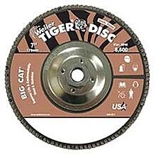 Weiler 50834 Tiger® Big Cat® High Density Flap Disc, 7 In Dia, 60 Grit, 5/8 In-11 Unc Arbor, 8,600 Rpm, Type 27
