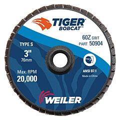 Weiler 50904 Big Cat High Density Angled Style Flap Discs, 3 In, 60 Grit, 20,000 Rpm