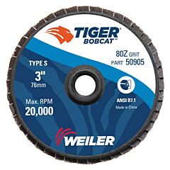 Weiler 50905 Big Cat® High Density Angled Style Flap Discs, 3 In, 80 Grit, 20,000 Rpm