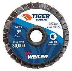 Weiler 50922 Bobcat™ Flap Discs, Zirconium, 2 In Dia., 36 Grit
