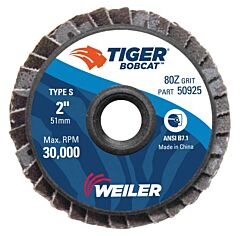 Weiler 50925 Bobcat Flap Discs, Zirconium, 2 In Dia., 80 Grit