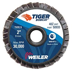 Weiler 50933 Bobcat Flat Style Flap Discs, 2 In, 40 Grit, 30,000 Rpm