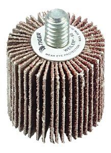 Weiler 52601 Tiger® Mounted Flap Wheels, 1 In, 60 Grit, 30,000 Rpm