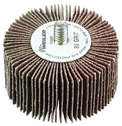 Weiler 52613 Tiger® Mounted Flap Wheels, 2 In, 80 Grit, 25,000 Rpm, Threaded Mount