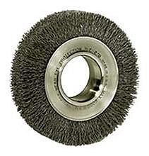 Weiler 06050 Medium-Face Crimped Wire Wheel, 6 In D X 1 In W, .008 In Steel Wire, 6,000 Rpm