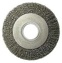 Weiler 06090 Medium-Face Crimped Wire Wheel, 8 In D X 1 In W, .006 In Steel Wire, 4,000 Rpm
