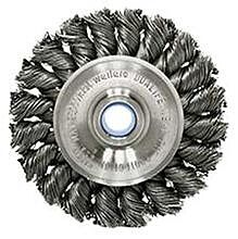 Weiler 08004 Standard Twist Knot Wire Wheel, 3 In D X 3/8 In W, .0118 Steel, 1/2-3/8 Arbor