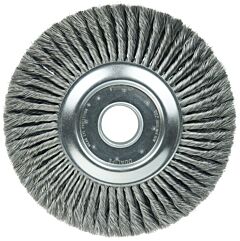 Weiler 94000 Standard Twist Wire Descaling Wheel, 12 In Dia X 2 In W Face, 0.014 In Steel Wire, 3600 Rpm