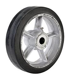 Wesco Bt Cast Iron Center Moldon Rubber Wheel, 800 Lb. Capacity