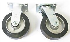 Wesco Mr-6 Moldon Rubber Caster Option For Aluminum Platform Truck, 2000 Lb. Capacity