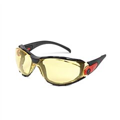 Elvex Gg-40A-Af Eva Foam Lined Spectacle, Amber Af/Pc Lens, Black Frame/Orange Accent