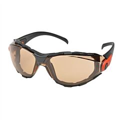 Elvex Gg-40Bb50-Af Eva Foam Lined Spectacle, Gloves, 50% Copper Blue Blocker Af/Pc Lens, Black Frame/Orange Accent