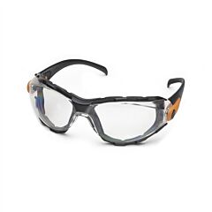 Elvex Gg-40C-Af Eva Foam Lined Spectacle, Clear Af/Pc Lens, Black Frame/Orange Accent
