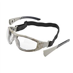 Elvex Gg-45C-Af-Dcamo Eva Flame Retardant Foam Lined Spectacle, Replaceable Clear Af/Pc Lens, W/Temples & Flame Retardant Elastic Fabric Strap System, Digital Desert Camo Frame