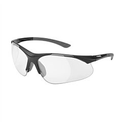 Elvex Rx-500C-1.5 Bifocal Safety Glasses, Clear, Hc/Pc W/+1.5 Full Lens Magnifier., Black Frame W/Grey Temple Tips