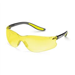 Elvex Sg-14A Safety Glasses, Amber Hc/Pc Lens, Black Temples/Amber Tips