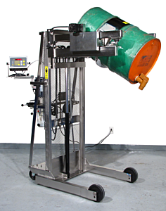 Morse 515Ss-N-125 Vertical-Lift Drum Pourer, 60", Scale Equipped, 12V Dc Power Lift, Manual Tilt, 800 Lb. Capacity, Frame Type 304 Stainless, Welds Not Ground Or Polished