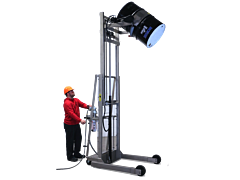 Morse 520Ss-114 Vertical-Lift Drum Pourer, 106", Air Power Lift & Tilt, Frame Type 304 Stainless Steel, Welds Not Ground Or Polished, Some Purchased Parts Not Ss