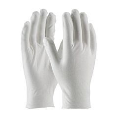 Pip 97-520/10 Cleanteam Medium Weight Cotton Lisle Inspection Glove With Unhemmed Cuff - 10.5", White, Size Mens
