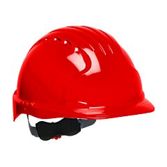 Pip 280-Ev6151-60 Evolution Deluxe 6151 Standard Brim Hard Hat With Hdpe Shell, 6-Point Polyester Suspension And Wheel Ratchet Adjustment, Red