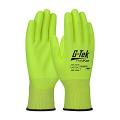 Pip 16-520Hy/M G-Tek Polykor, Hi-Vis 13G Blended Shell, Hi-Vis Polyurethane Grip, A3, Pack Of 12 Pairs