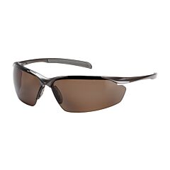 Pip 250-33-1042 Commander Semi-Rimless Safety Glasses With Gloss Bronze Frame, Polarized Brown Lens And Anti-Scratch Coating