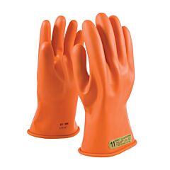 Novax 147-00-11/7 Class 00 Rubber Insulating Glove With Straight Cuff, 11" Length, Orange, Size 7