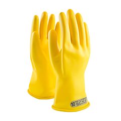 Novax 170-00-11/7 Class 00 Rubber Insulating Glove With Straight Cuff, 11" Length, Yellow, Size 7
