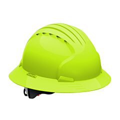 Pip 280-Ev6161-Ly Evolution Deluxe 6161 Full Brim Hard Hat With Hdpe Shell, 6-Point Polyester Suspension And Wheel Ratchet Adjustment, Hi-Viz Yellow