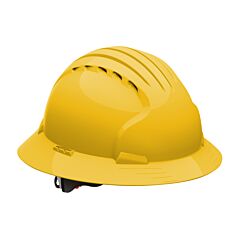 Pip 280-Ev6161V-20 Evolution Deluxe 6161 Vented, Full Brim Hard Hat With Hdpe Shell, 6-Point Polyester Suspension And Wheel Ratchet Adjustment, Yellow