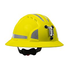Pip 280-Ev6161Mcr2-20 Evolution Deluxe 6161 Full Brim Mining Hard Hat With Hdpe Shell, 6-Point Polyester Suspension, Wheel Ratchet Adjustment And Cr2 Reflective Kit, Yellow