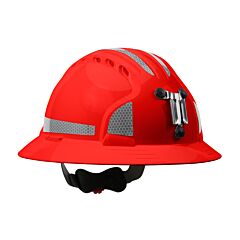 Pip 280-Ev6161Mcr2-60 Evolution Deluxe 6161 Full Brim Mining Hard Hat With Hdpe Shell, 6-Point Polyester Suspension, Wheel Ratchet Adjustment And Cr2 Reflective Kit, Red