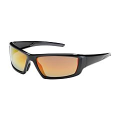Pip 250-47-0004 Sunburst Full Frame Safety Glasses With Black Frame, Red Mirror Plus Lens And Anti-Scratch / Anti-Reflective Coating