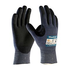 Maxicut® Ultra Dt™ 44-3445/M Seamless Knit Gloves, Nitrile Coated Palm & Fingers, Micro Dot Palm, Blue, Size Medium