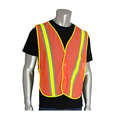 Pip 300-0900Or Pip Non-Ansi Two-Tone Mesh Safety Vest, Hi-Viz Orange