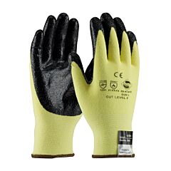 Pip 09-K1450/Xs G-Tek Kev, Kevlar/Lycra 13G Yellow Shell, Black Nitrile Smooth Grip, Pack Of 12 Pairs