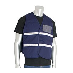 Pip 300-2503/2X-3X Pip Non-Ansi Incident Command Vest - Cotton/Polyester Blend, Blue, Size 2X-3X