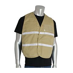 Pip 300-2506/2X-3X Pip Non-Ansi Incident Command Vest - Cotton/Polyester Blend, Tan, Size 2X-3X